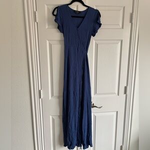 Lulus Wrap Blue Maxi Dress